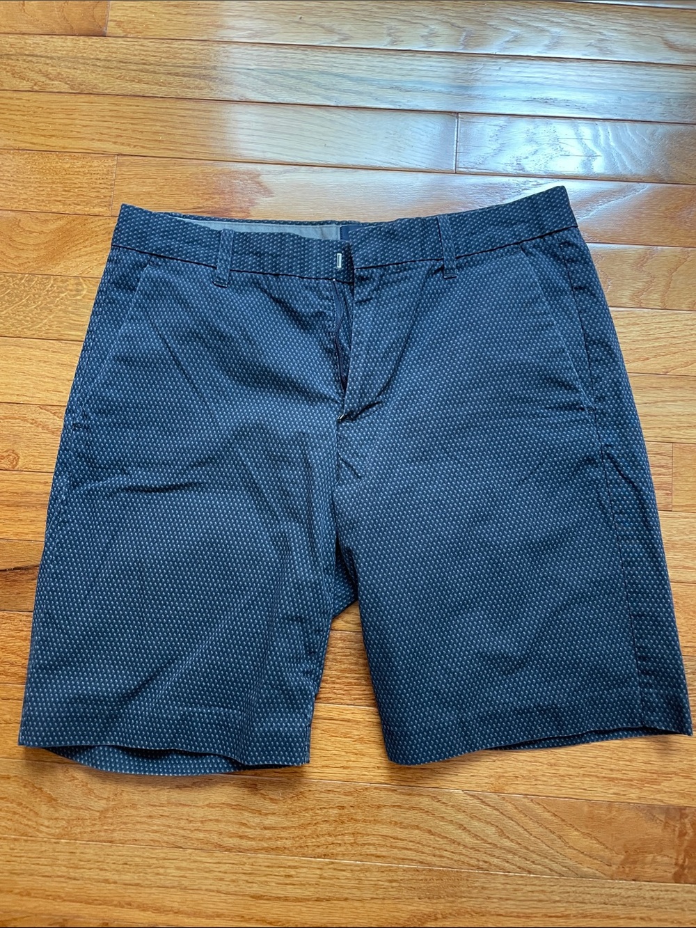 Women’s Navy Micro-Pattern Casual Shorts